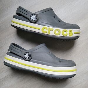 Crocs Kids Toddler Gray and Bright Green